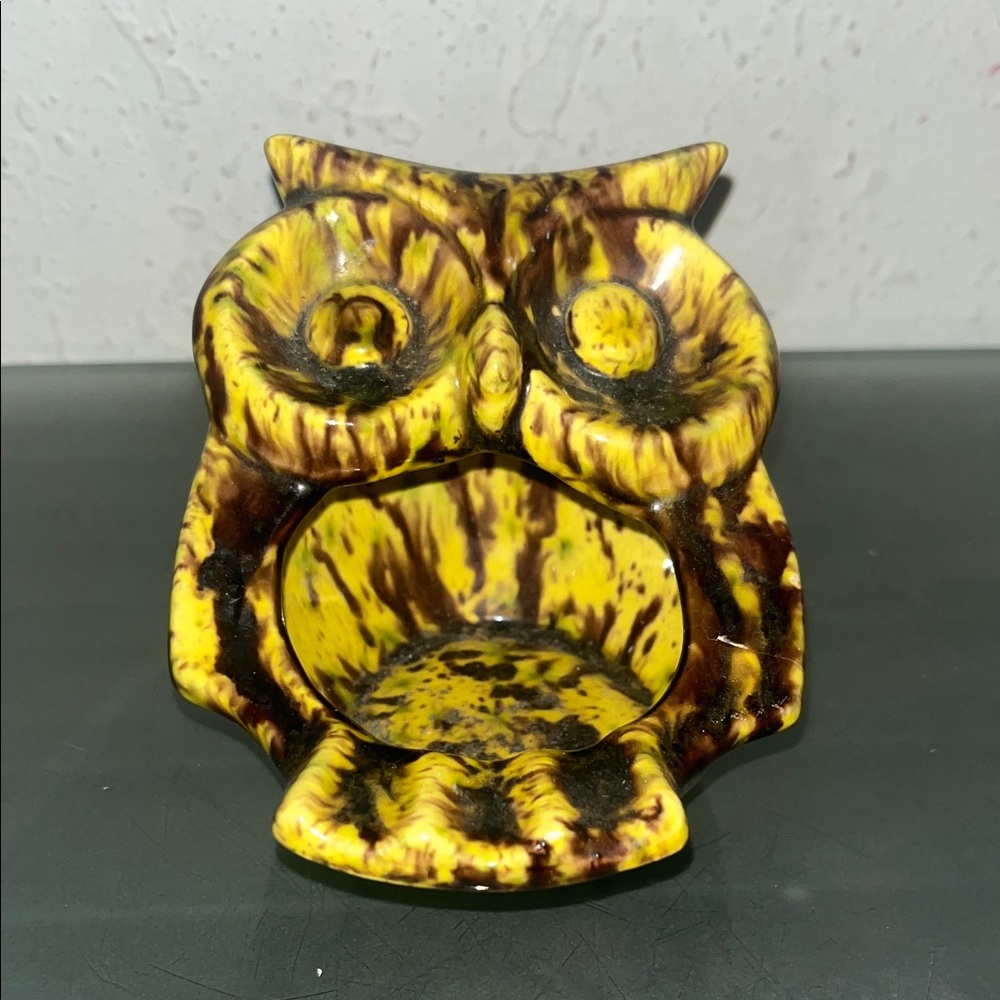 Vintage California Originals ceramic owl ashtray hanging owl MCM